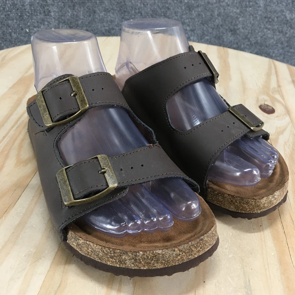 Sandalia Diseño Alpino Mujer 6 Marrón Doble Hebilla Correa Deslizable Espuma con Memoria Informal Foto 3 de 4