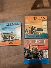 The Living Language Course French German Italian Four 33 1/3 RPM Records Each