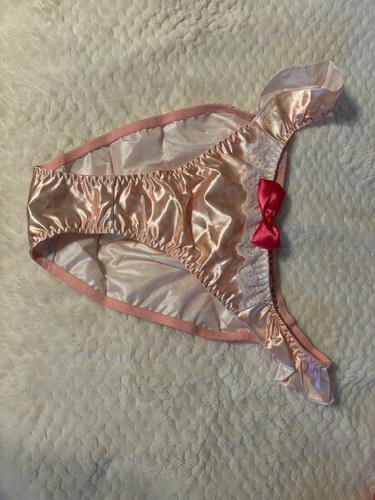 VTG Peach Colored Satin Bikini Panties Size L | eBay