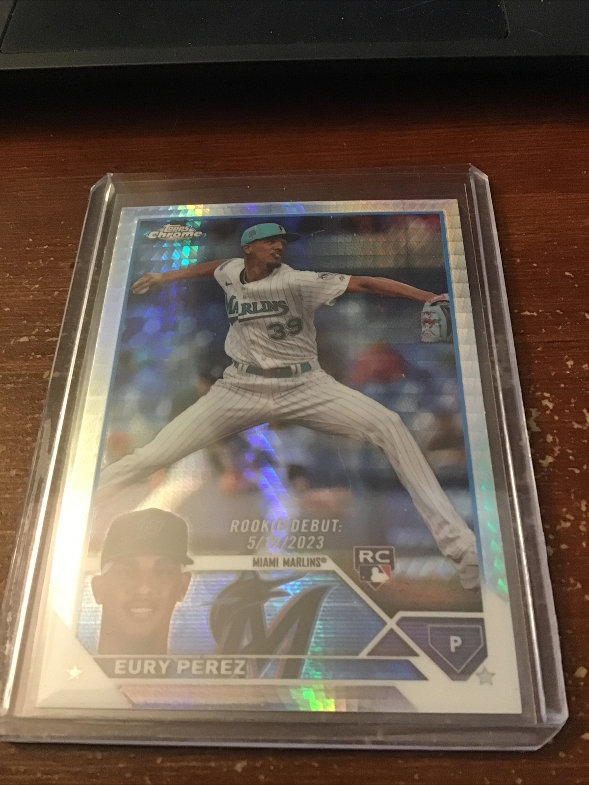 Eury Perez 2023 Topps Chrome Update #USC175 RC Rookie Prism Refractor Marlins