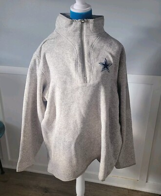 Dallas Cowboys Antigua Heathered Beige 1/4 Zip Pullover Jacket