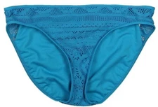 Kenneth Cole Reaction Bikini Bottom Size Large $50 Blue Crochet Swim Separates 