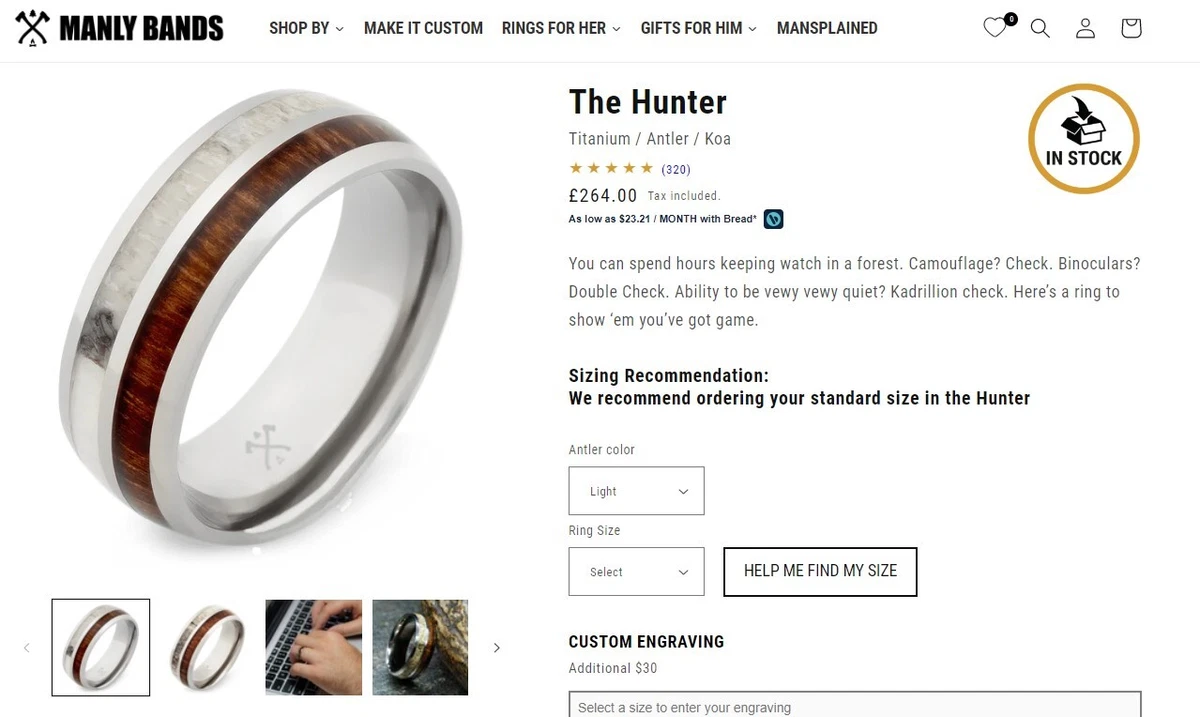 Mens wedding outlet bands manly