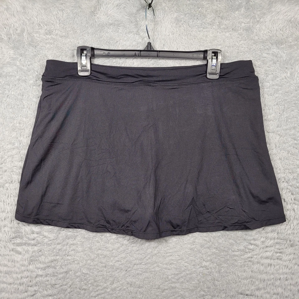 Leilani Swim Skort Womens 16 Black Off Center Slit 35x13 NWT - Image 3 of 4