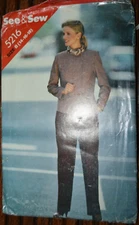 Butterick See Sew 5216 Pattern Misses Jacket Pants Size 14 16 18 Uncut