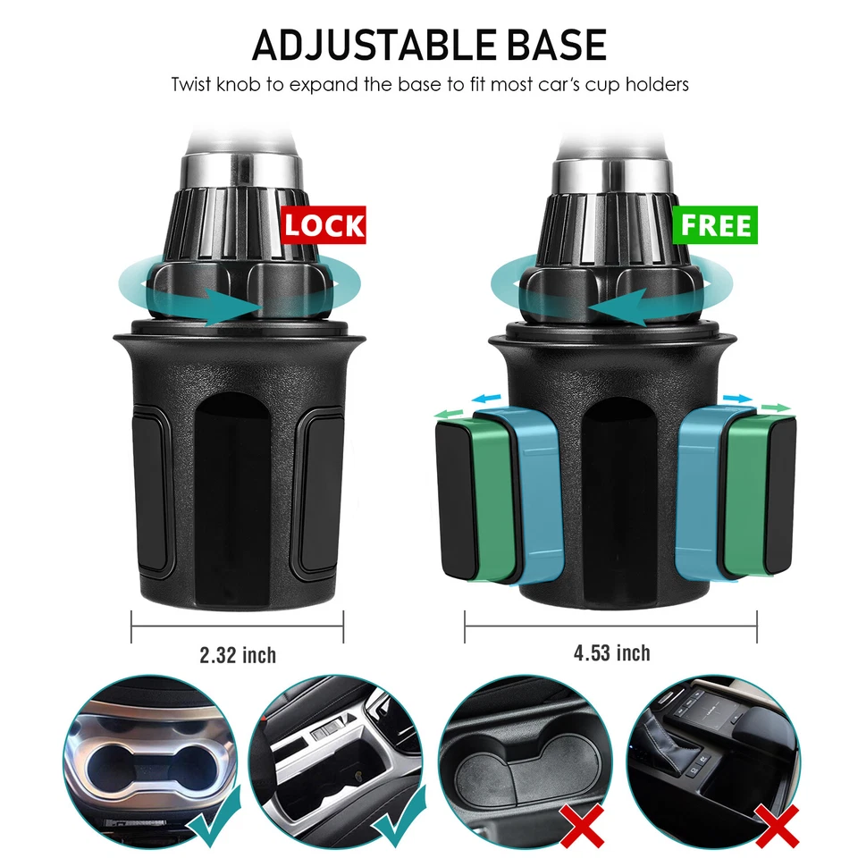 Universal Car Mount Adjustable Gooseneck Cup Holder Stand for Cell Phone iPad US - Image 3 of 4