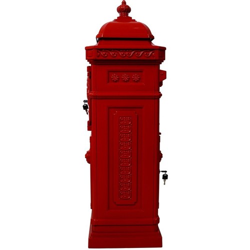 Outdoor Rainproof Post Box Mailbox Red Cast Aluminum Large-Capacity Letter Box - Picture 18 of 18