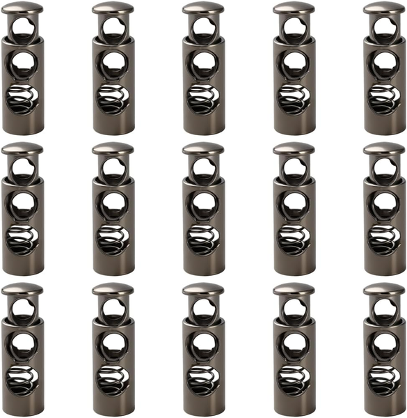 Kordelstopper Doppelloch 20Er Set FüR Kleidung RucksäCke Zelte Schwarz-image