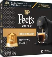 Barista Coffee Pods, 10 Count Peet's Midtown, Single-Serve Aluminum Capsules