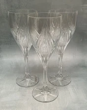 Set/3 Gorham Crystal PROMISE Wine/Water Goblet Glasses 8 1/2”