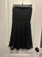 New With Tags Juniors Black Lacey Strapless D...