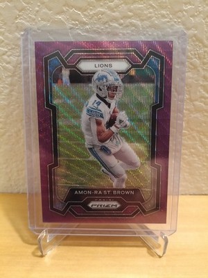 2023 Panini Prizm - Amon-Ra St. Brown #96 Purple Wave Prizm /99 - Free Shipping