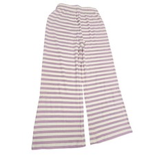 Hanna Andersson Ribbed Relaxed Pant Kids 8 Purple Striped Wide Leg Casual