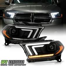 2011-2013 Dodge Durango HID Type LED Tube Sequential Signal Projector Headlights