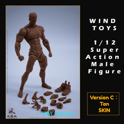 Wind Toys Super Action Male Body Black Skin 1/12 Action Figure Collectible Stock