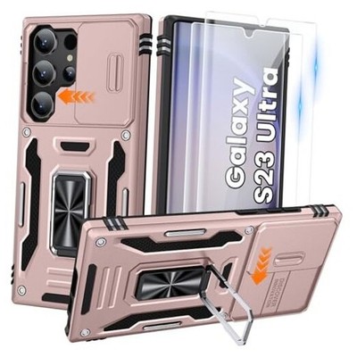 for Samsung Galaxy S23 Ultra Case with 2 PCS HD S23 Ultra | 6.8 IN Rose Gold