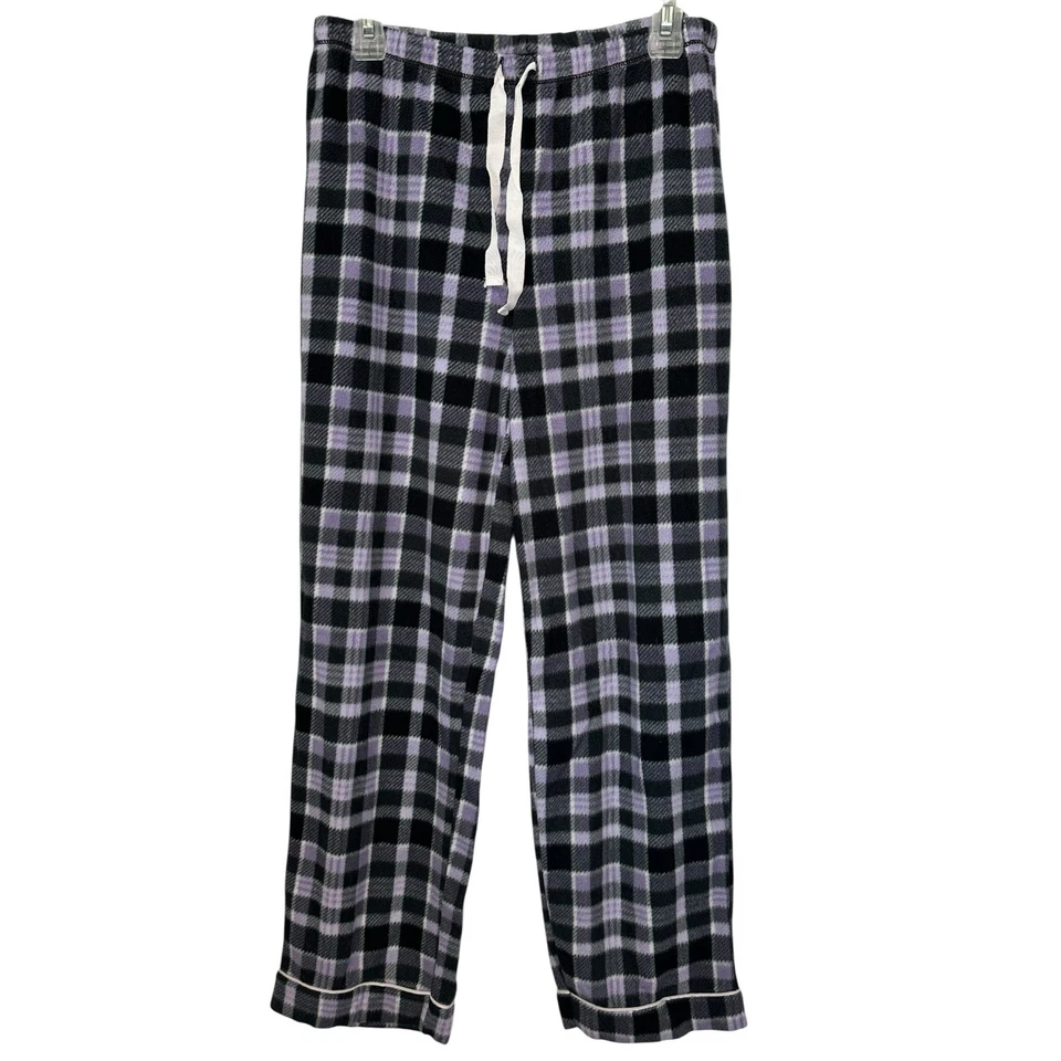 Conjunto de pijama de lana a cuadros Simply Vera Wang púrpura manga larga 2 piezas talla M Foto 4 de 4