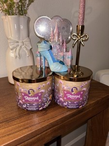 New Bath And Body Works Disney Princess Rapunzel 3 Wick Candle Set Of 2 NWT