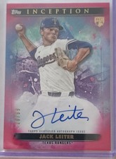 2024 TOPPS INCEPTION TEXAS RANGERS JACK LEITER BASE & EMERGING STAR AUTO /99