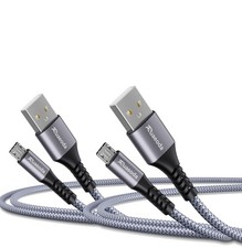 Micro USB Cable Android Charger 6ft 2PACK Compatible 2Pack 6ft, nylon braid