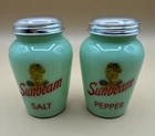 Vintage Jadeite Salt & Pepper Shakers – Round Jar Style – Green Milk Glass