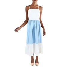Riley & Rae Midi Sundress Thin Spaghetti Straps Cotton White/Blue Women's XL NWT