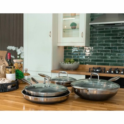 PRO STEEL Fusion 7-teiliges Kochgeschirr-Set 3 Bratpfannen mit Deckel & Wok - 5762-2-O