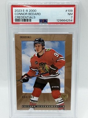 2023-24 E-X 2000 Credentials Connor Bedard RC #109 /499 Blackhawks PSA 7