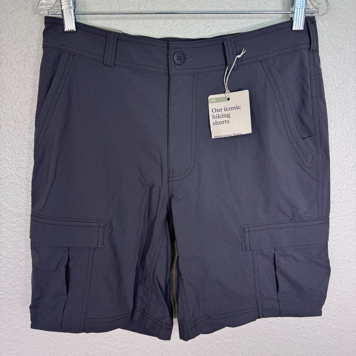 REI Sahara Cargo Shorts Mens 32 Hiking UPF 50 Lightweight Outdoor Grey NEW