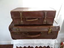 2 x Vintage Old Suitcases Wedding Display Props