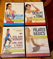 Lot Of 4 Life’s A Beach Exercise DVDs Total Body, Sculpt & Tone, Pilates Basics