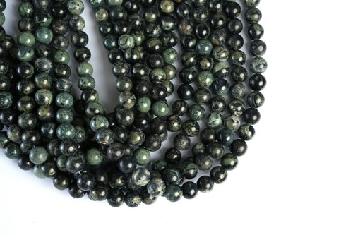 Natural Green Sparrow Jasper Gemstone 6 MM Round Smooth Beads Strand 15.5" - Picture 3 of 6