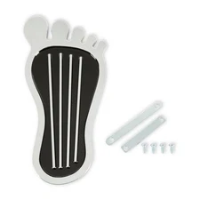 9645 Mr. Gasket Foot Print Gas Pedal Pad - Aluminum - Chrome & Painted Black