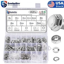 292pcs Serrated Flange M6 M8 M10 Hex Bolt Cap Screws Bolts & Nuts Washers Metric