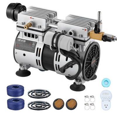 VEVOR 5.2CFM Aeration System for Ponds up to 3 Acre 3/4HP Compressor 2 Diffusers