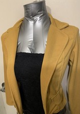 Yellow or mustard color blazer crop small