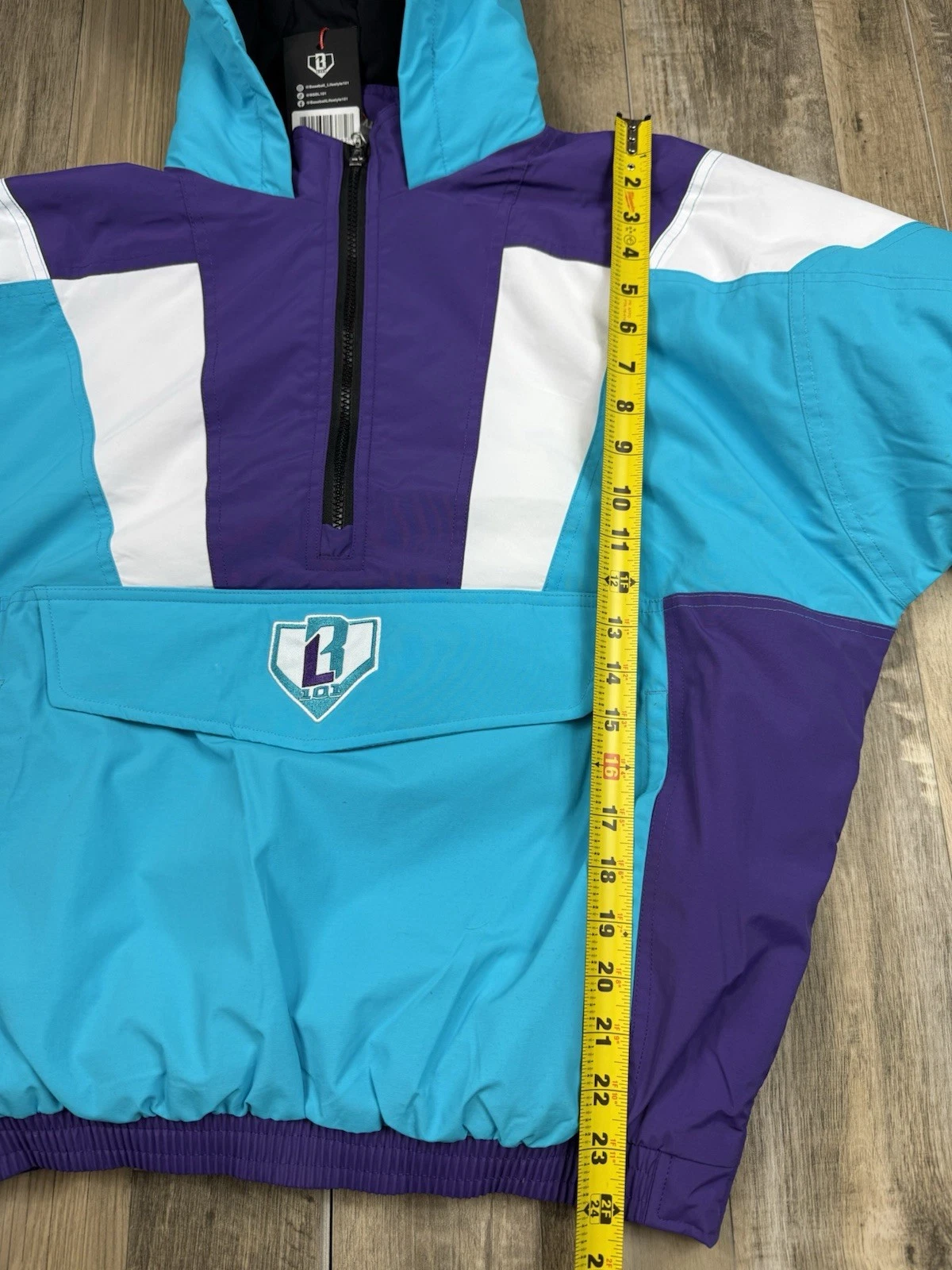 Baseball Lifestyle 101 BL101 Colorblock Pullover Jacket Blue/Purple Size S New image 16