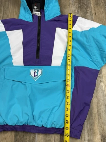 Baseball Lifestyle 101 BL101 Colorblock Pullover Jacket Blue/Purple Size S New image 16