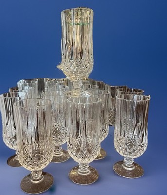 Longchamp Cristal D'Arques Durand Ice Tea / Water  Crystal Stemware. Excellent.