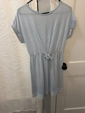 Blue and white striped t shirt dress size M