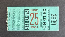 White Sox vs Senators 1961 doubleheader baseball ticket stub Pierce & Wynn wins