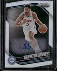 2024-25 Panini Prizm Black #63 Quentin Grimes Base Autographs Silver Prizms