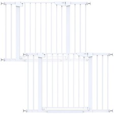 Cumbor 2 Pack 30-46" Baby Gate for Stairs Auto Close Indoor White S7V2