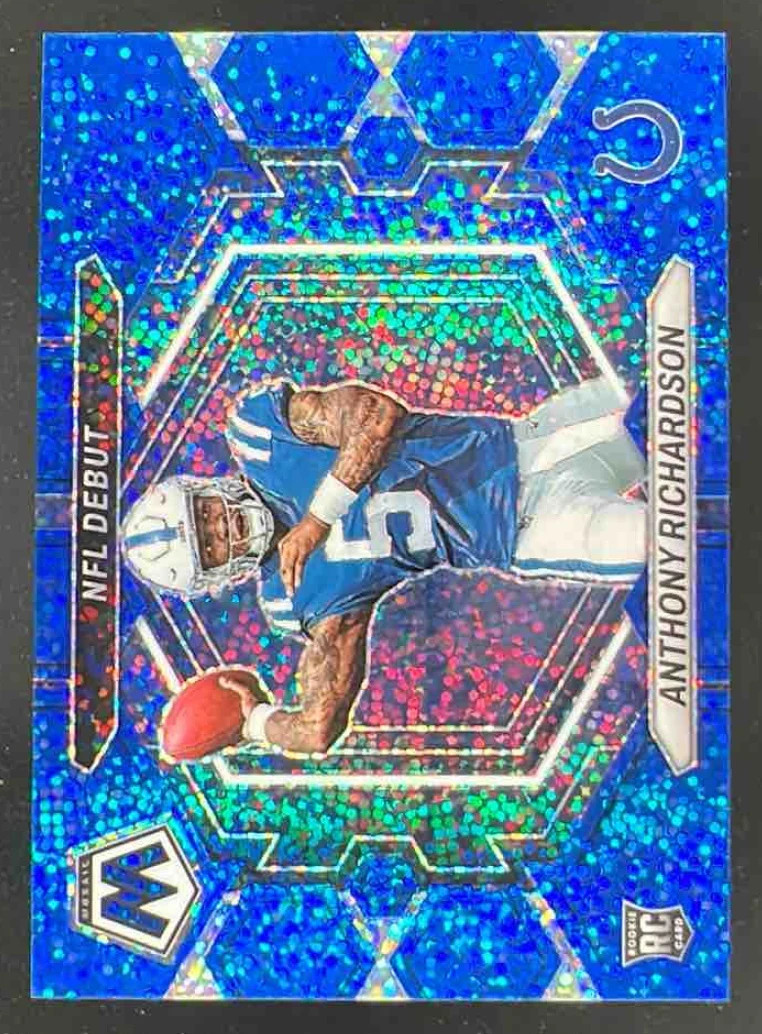 2023 Panini Mosaic Blue Sparkle Prizm #ND-5 Anthony Richardson RC NFL Debut /96