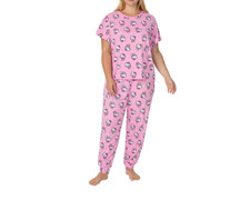 NWT Hello Kitty Women's 2X Pink Short Sleeve  Jogger Pajama Set Cute B1421