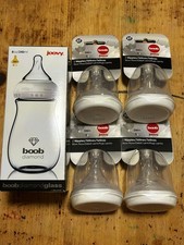 Joovy Boob Baby BPA PVC Stage 1 Slow Flow Bottle Nipples 0 2 Pack X 4 BOTTLE