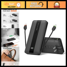Slim 10500mAh Portable Charger, Fast Charging Power Bank with Built-in Cables, 4
