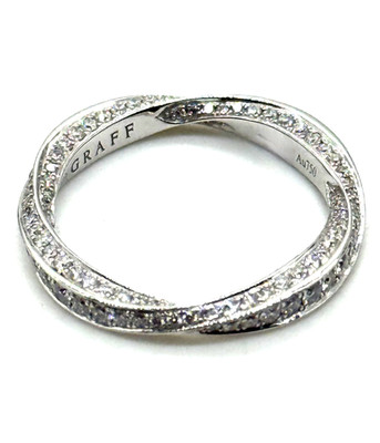 Graff Pave Spiral Diamond Band 18kt White Gold 2.2mm