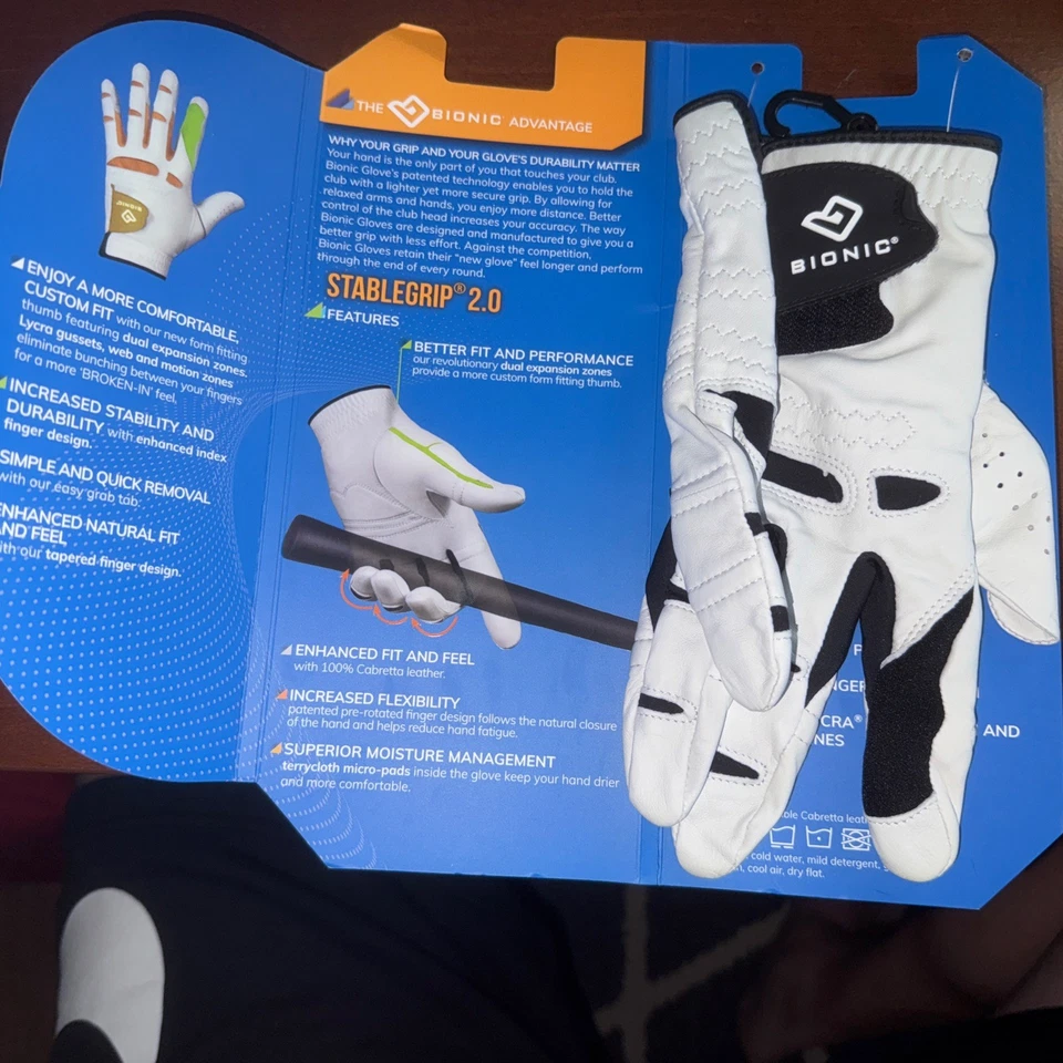 Bionic Men's Right Hand Stable Grip 2.0 Dual Expansion Zone Golf Glove - White - Image 4 of 4