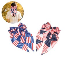 4 Pcs Usa Flag Bow Hair Clip Independence Day Decoration American